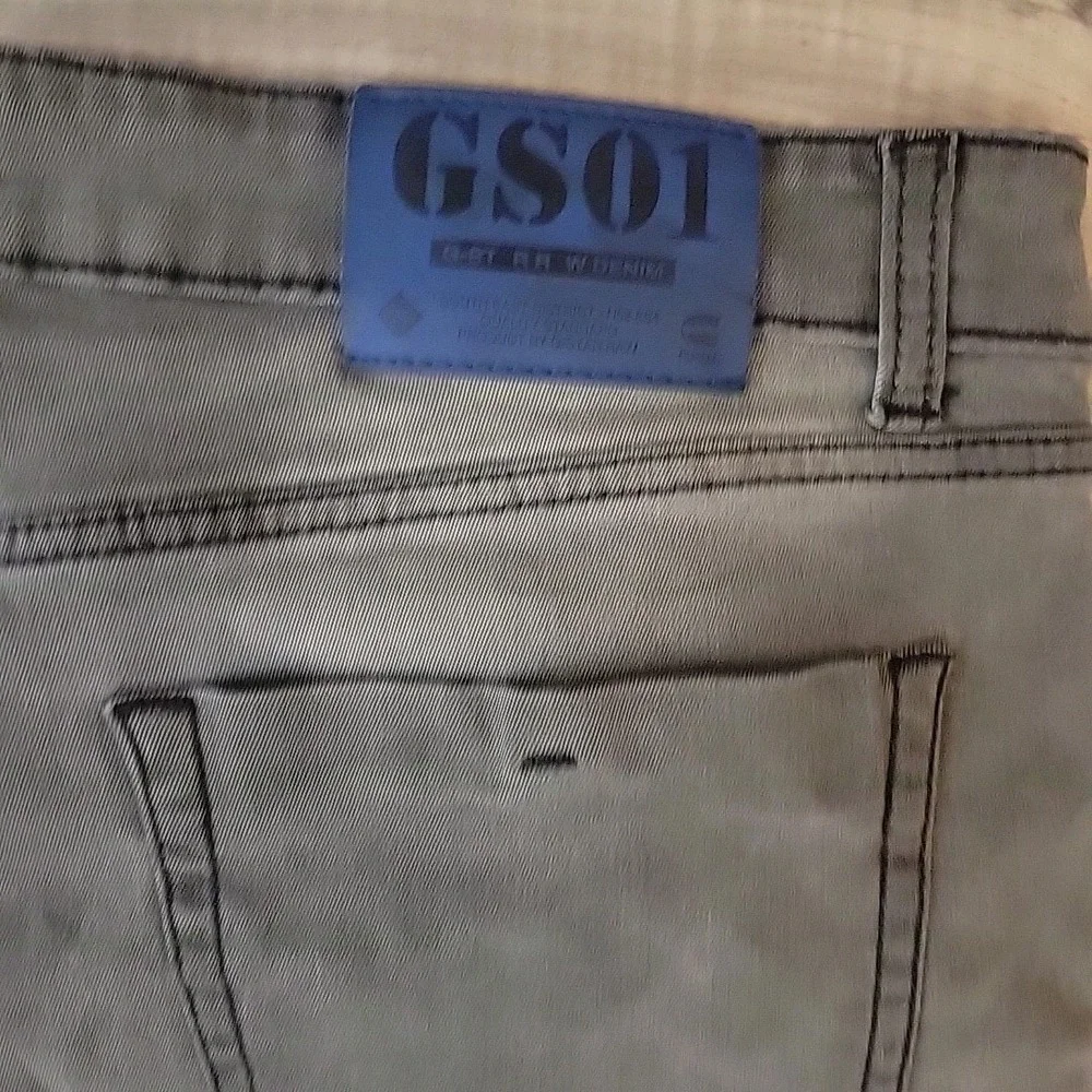 G Star Raw Jeans Mens 38x28 Gray‎ Stretch Straight Denim